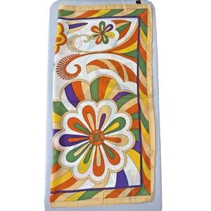 VTG Paoli Square Scarf Mid-Century Modern Floral Boho Hippie Retro 70s Accessory